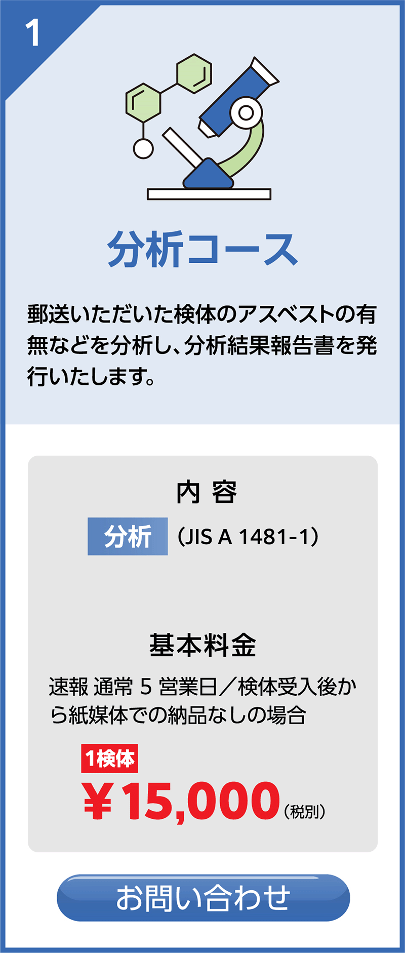 分析コース：定性分析調査のみ（JIS A 1481-1）